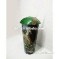 iml plastic drink cup with straw